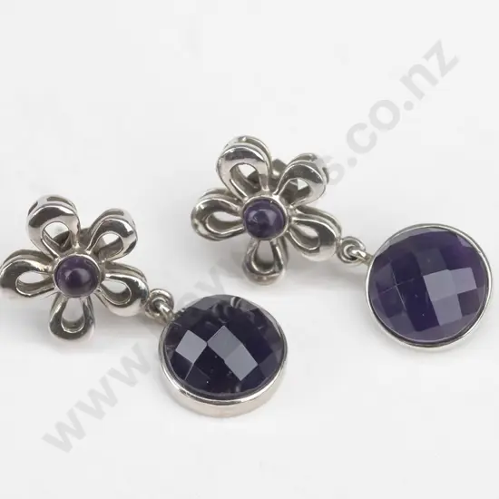 sterling silver amethyst earrings 8gm
