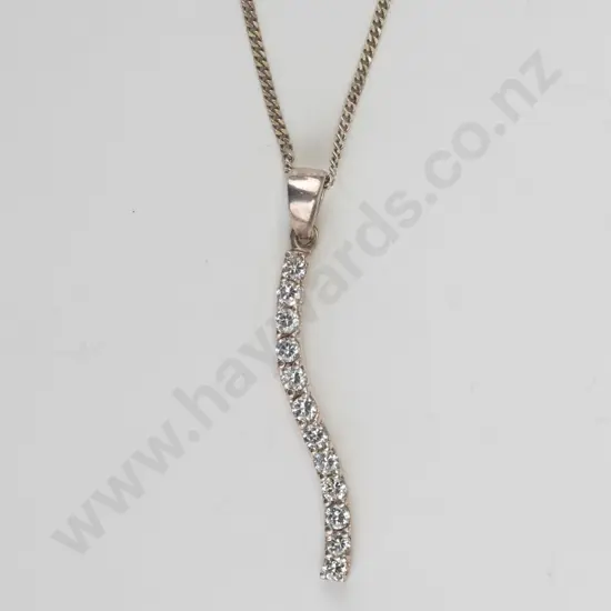 silver cz necklace stamped 925