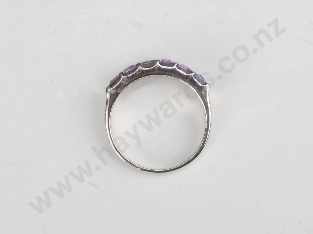 sterling silver amethyst ring 8gm size P Image 1++