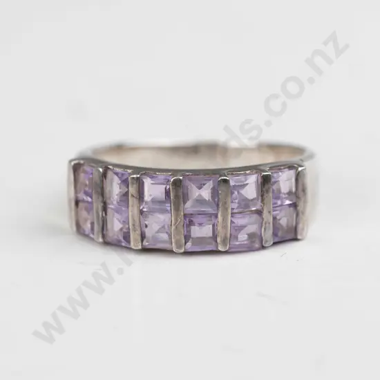 sterling silver amethyst ring 8gm size P