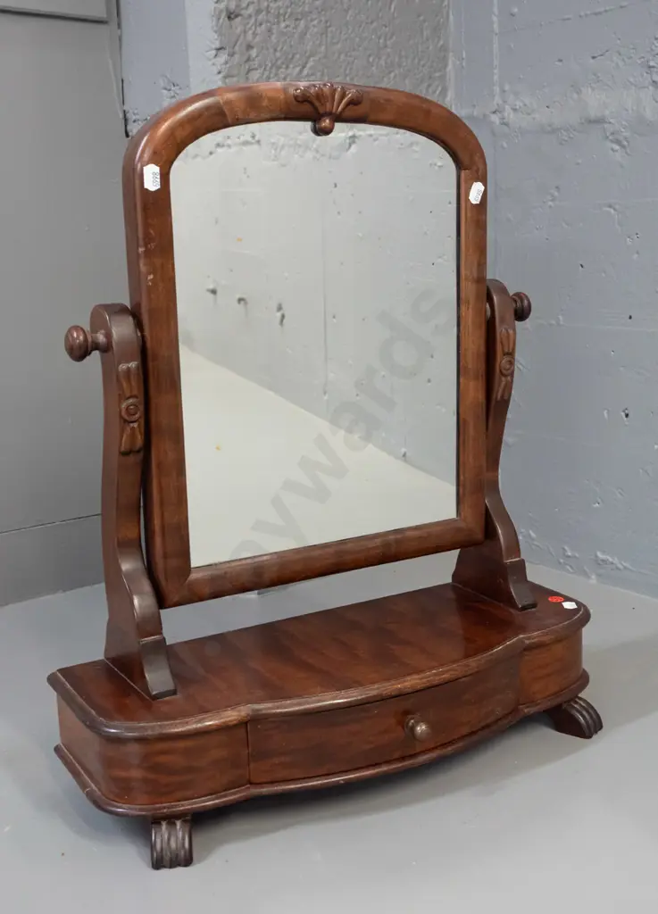 reproduction Victorian style dressing table mirror, with provenance - made in 1966 by John Mitchell King Dunedin, cedar, Image 1++