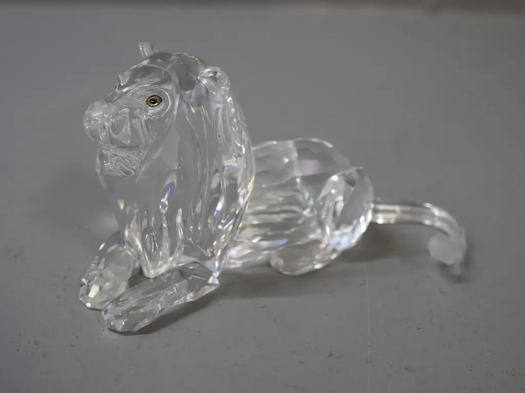 Swarovski crystal 1995 'Inspiration Africa' series lion figure with original box - H-70 L-130 Image 1++