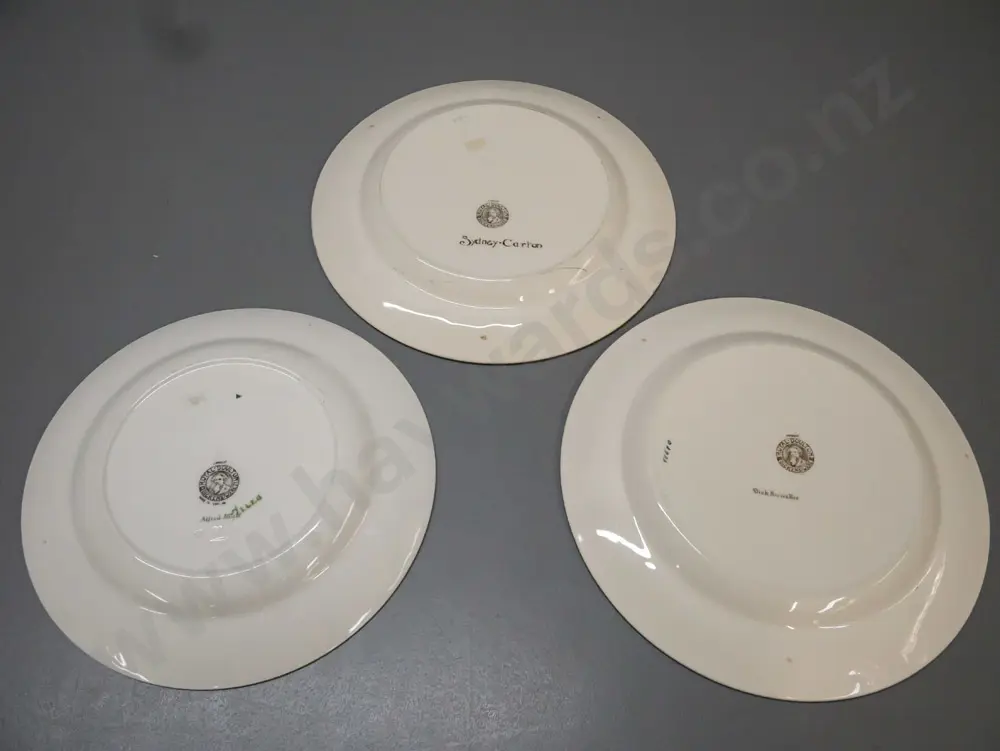 3x Royal Doulton Dickens Ware dinner plates: Alfred Jingle, Dick Swiveller, Sydney Carton. D-260 Image 1++