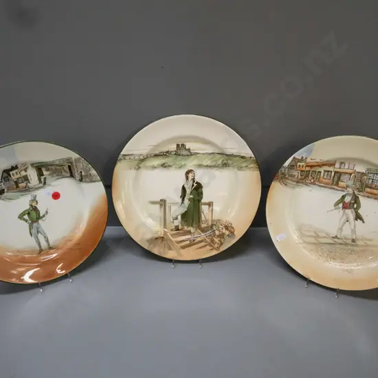 3x Royal Doulton Dickens Ware dinner plates: Alfred Jingle, Dick Swiveller, Sydney Carton. D-260
