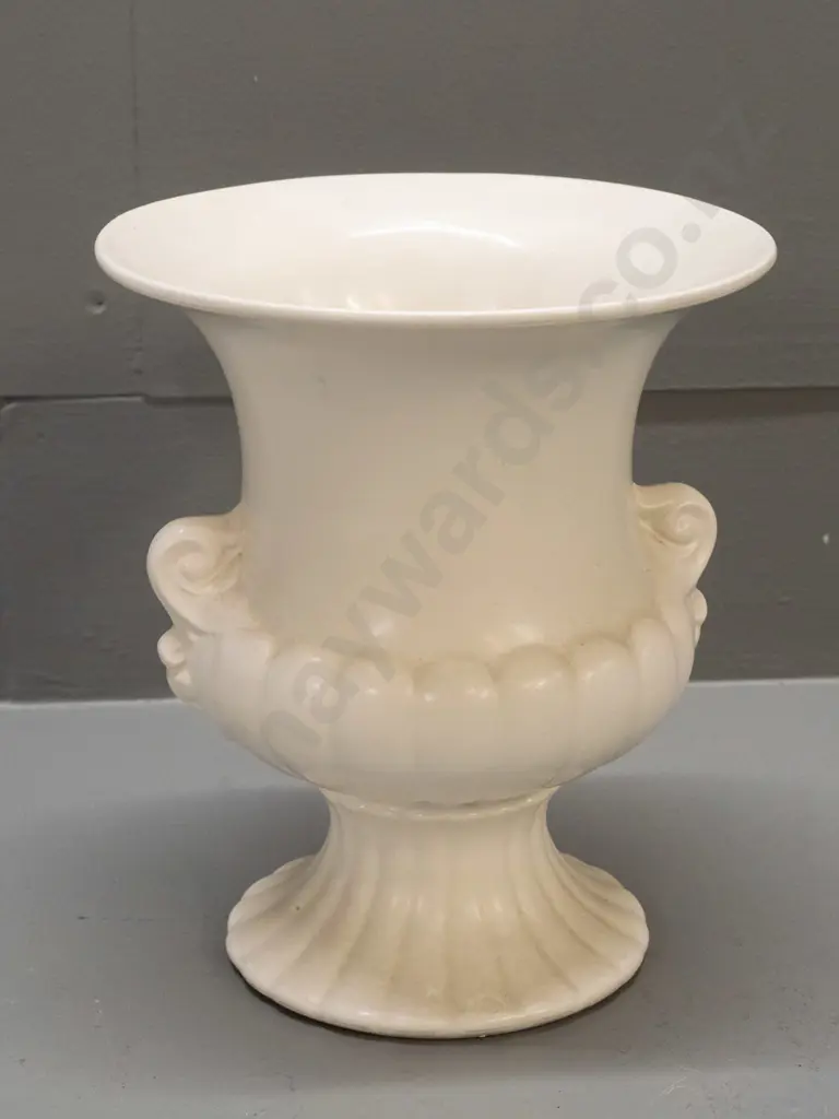 Crown Lynn urn shape vase with scroll handles - crown logo and impressed "607." on base - some crazing inside H200 D170 Image 1++