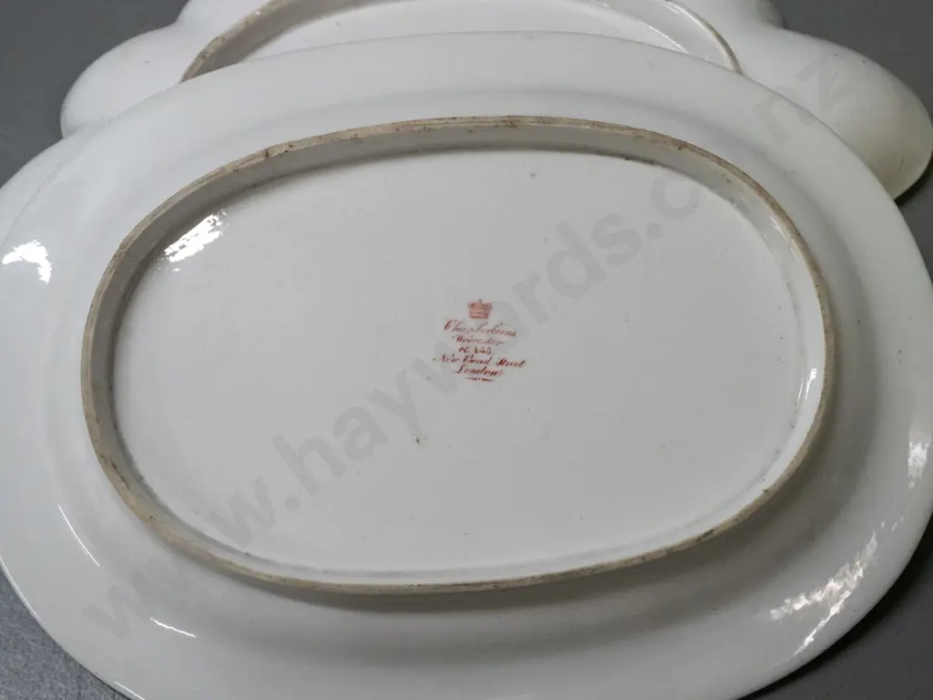 vintage Chamberlain's Worcester oval floral dish and a scalloped edge imari pattern dish with continental mark - some Image 1++