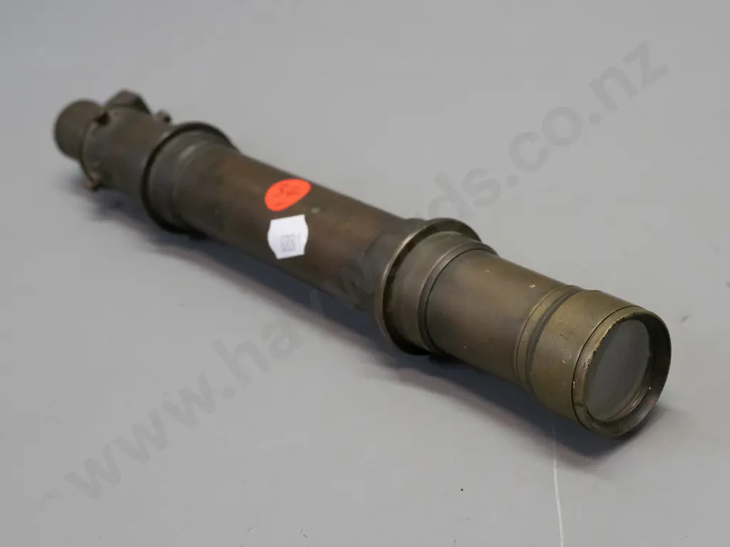 vintage brass sighting scope, possibly military, no maker's marks - mounting holes and marks L-270 Image 1++