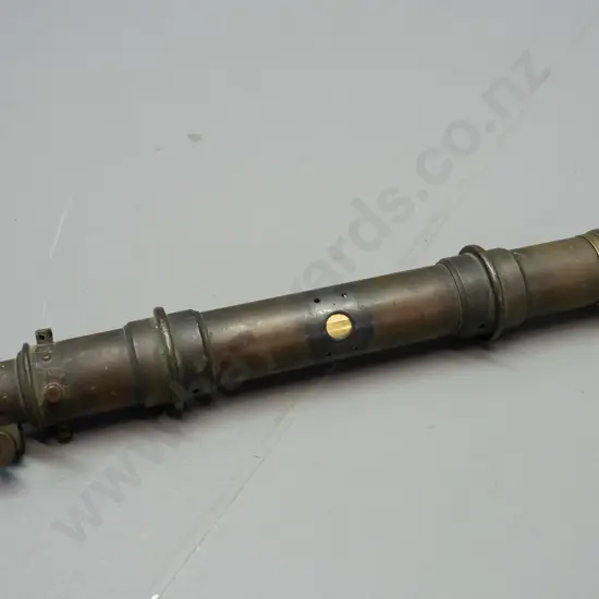 vintage brass sighting scope, possibly military, no maker's marks - mounting holes and marks L-270