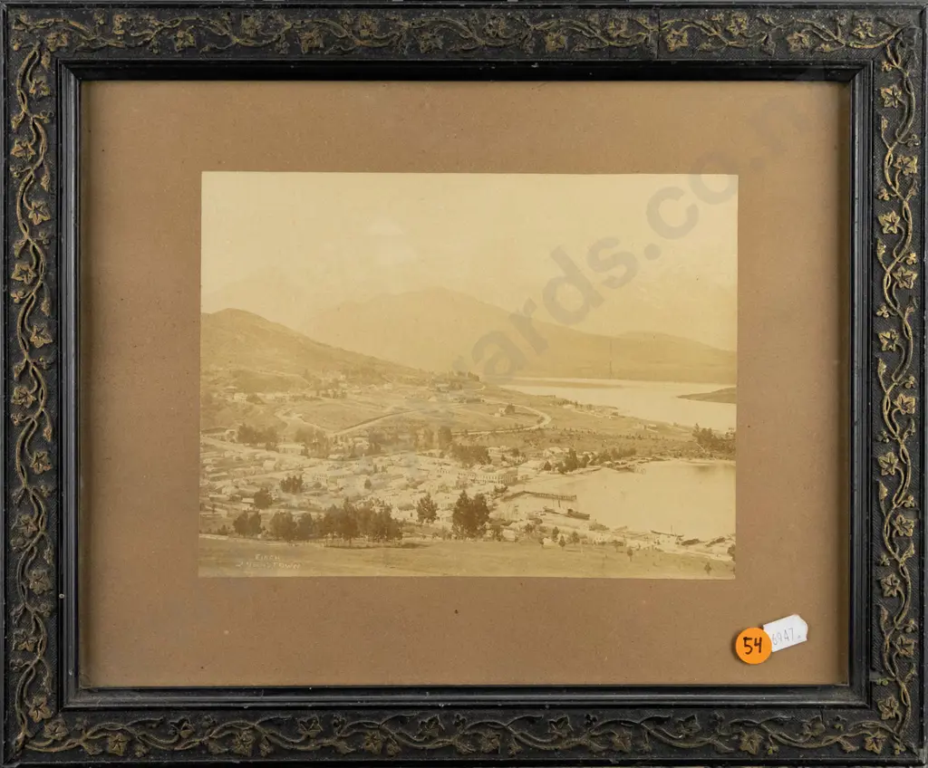 Frederick Finch c1880s -- framed photograph "Queenstown" H-155 W-205 [fading, foxing to support, insect debris behind Image 1++