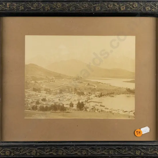 Frederick Finch c1880s -- framed photograph "Queenstown" H-155 W-205 [fading, foxing to support, insect debris behind