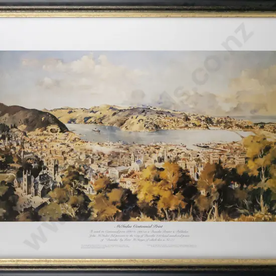 framed Peter McIntyre print 150/250 - Dunedin H410 W690