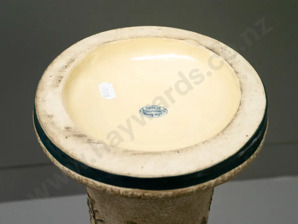 Amphora Art Deco Czech-made tall cylindrical vase w/ geometric patterns H-500 Image 1++