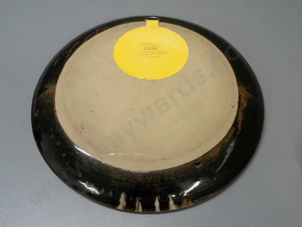 Brian Gartside studio pottery large wall charger with fabric hanging disc D-410 Image 1++