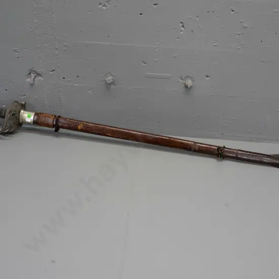 Manton of Calcutta officer's dress sword with etched decoration to blade, pierced hilt with crown, horn and ribbon