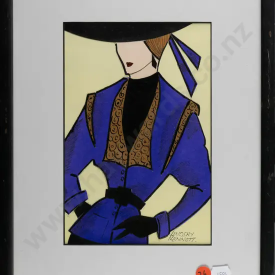 Lindsay Kennett 1948 - framed mixed media "Suit" H200 W130