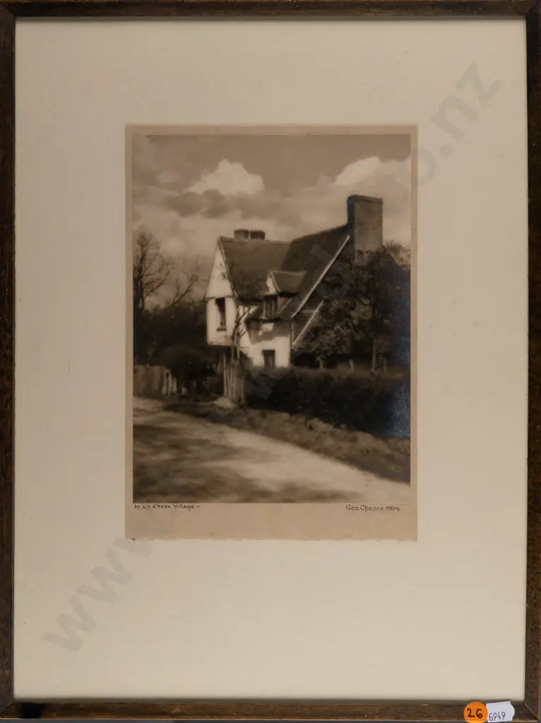 George Chance -- framed photograph "In An Essex Village" H-240 W-170 [silvering to some dark areas of image] Image 1++