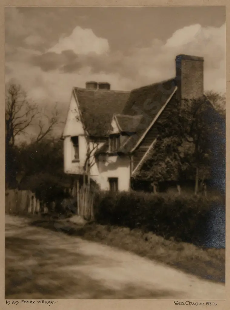 George Chance -- framed photograph "In An Essex Village" H-240 W-170 [silvering to some dark areas of image] Image 1++