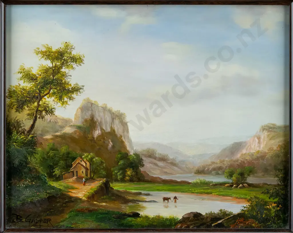 B Gasper - framed oil on board - landscape H190 W240 Image 1++
