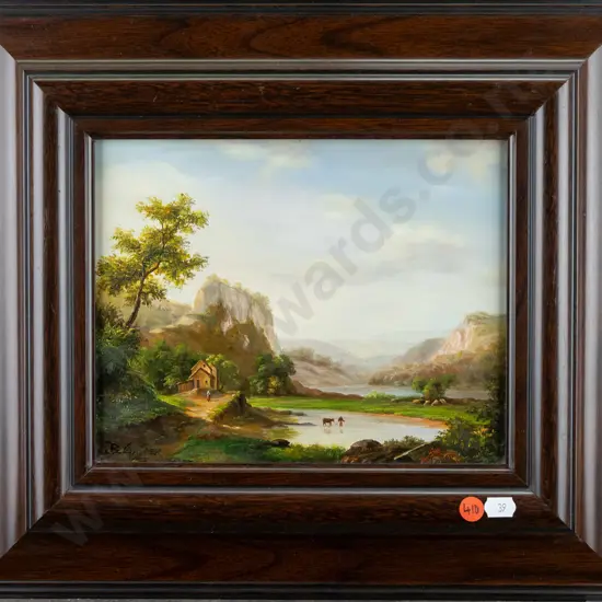 B Gasper - framed oil on board - landscape H190 W240