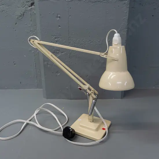 vintage Herbert Terry & Sons Redditch anglepoise work / desk lamp - some paint loss and crazing on shade, stretched