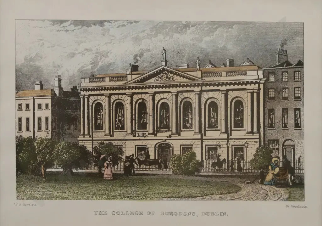 framed vintage print "The College Of Surgeons, Dublin" H100 W150 Image 1++