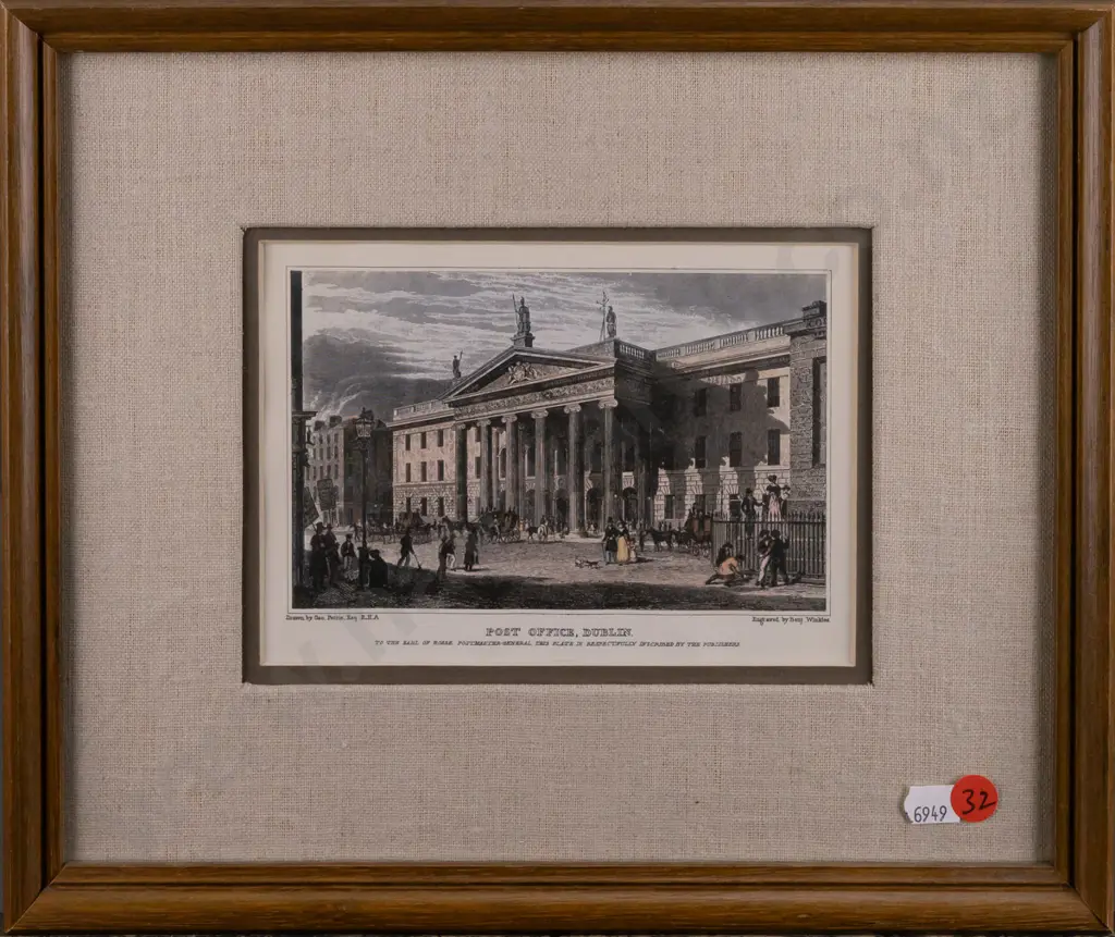 framed vintage print "Post Office, Dublin" H100 W150 Image 1++