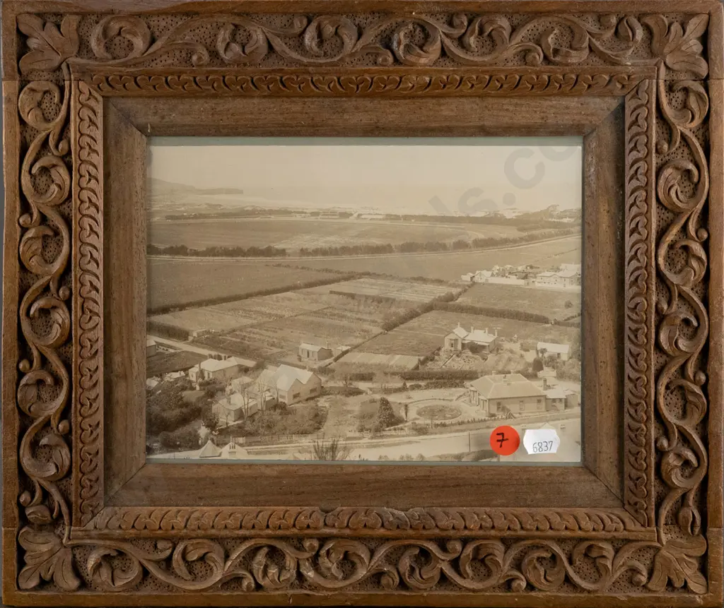 ornately framed vintage photograph - Caversham, South Dunedin Overall H280 W330 Image 1++