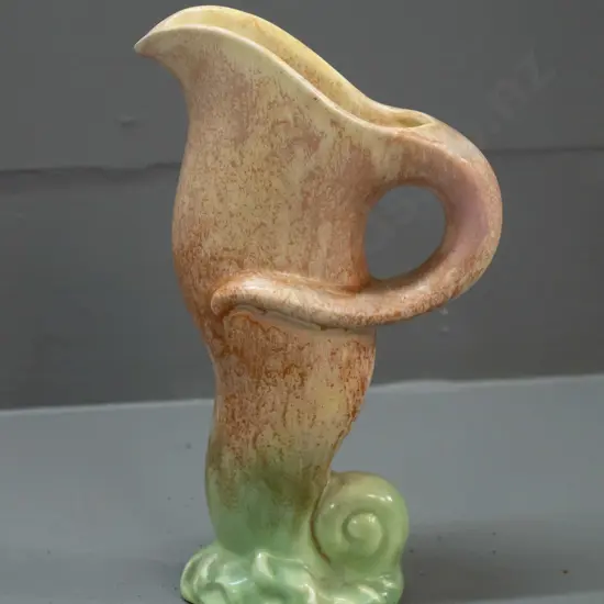 unusual deco Sylvac lily shape handled jug / vase H-200 W-120