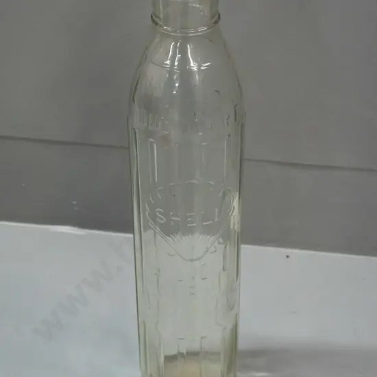 clear glass Shell New Zealand quart oil bottle H-365