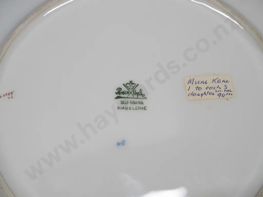 3 pieces vintage china - 2 cups & saucers - "Bloor Derby" and "HA&Co China" - and a Rosenthal Bavarian plate D-230 Image 1++