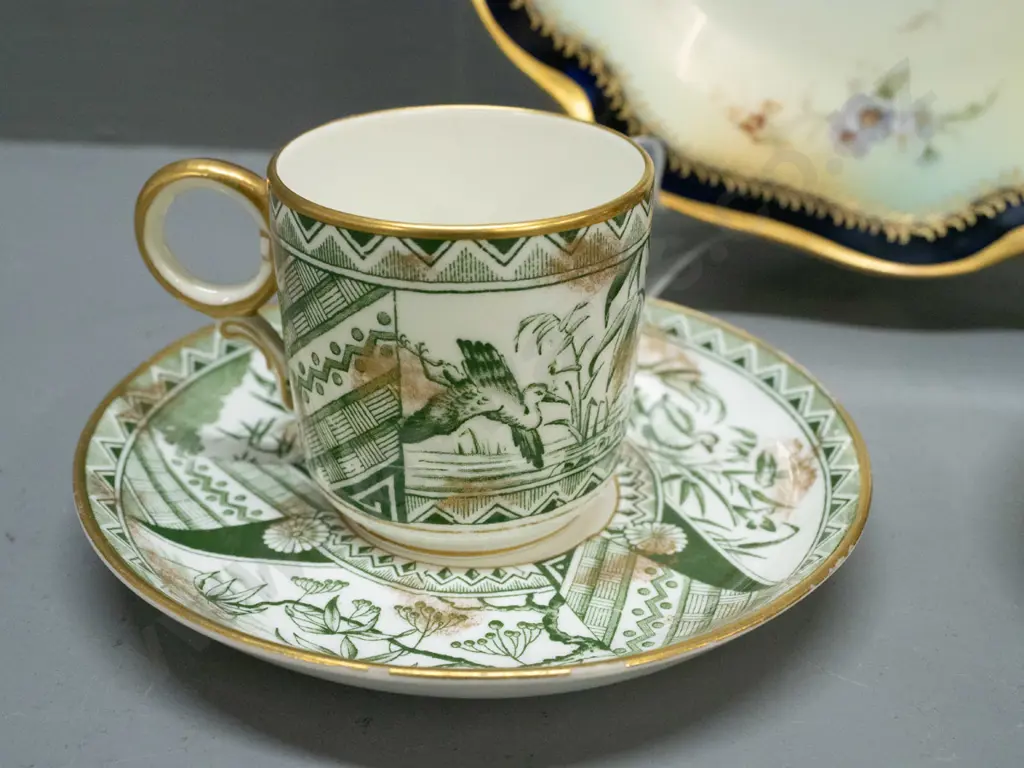 3 pieces vintage china - 2 cups & saucers - "Bloor Derby" and "HA&Co China" - and a Rosenthal Bavarian plate D-230 Image 1++