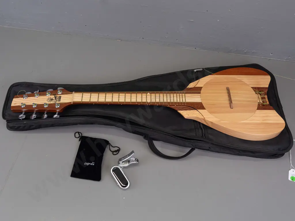 Cagou Tahitian style 8-string ukulele - mixed timbers with carved detail, 22 fret, made by Andre Laufatte in New Image 1++