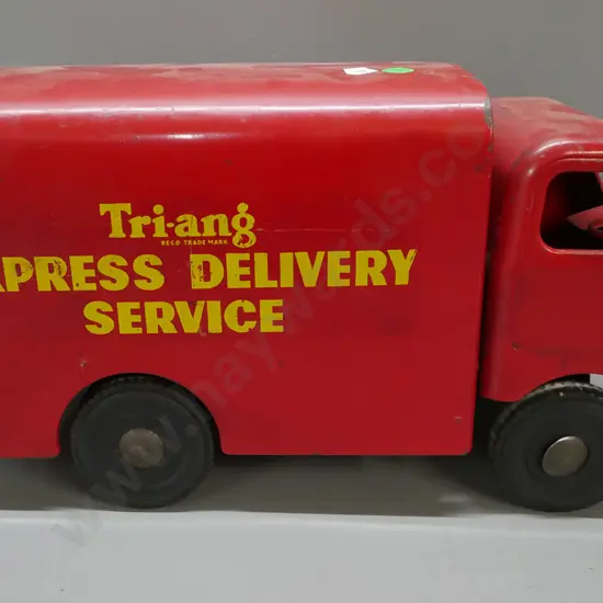 Tri-Ang Express Delivery Service Truck, rolls well H-210 L-400 [back doors not attached but included; some