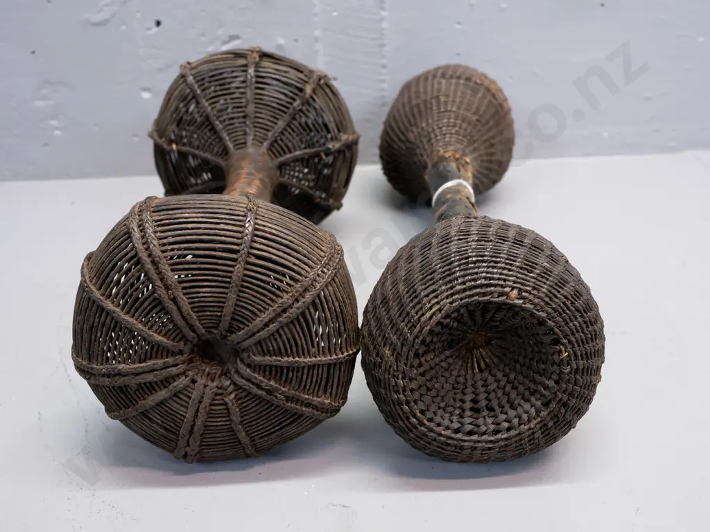2 African rattles - #2 from Cameroon, #3 from DRC (Congo) with some damage / flaking, corrosion to middle L-360 Image 1++