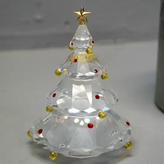 Swarovski crystal Christmas tree with red and gold decoration H-85,  in original box.