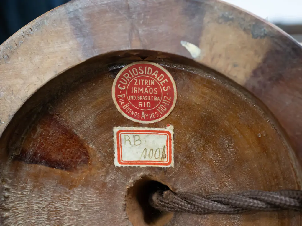 pair of unusual armadillo table lamps with applied frill edging, mounted to figured timber base, with label from Image 1++