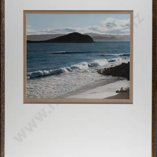 framed FS Gray vintage hand coloured photograph "Evening Light" H230 W280