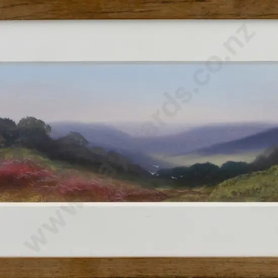 R Lewis? - framed watercolour - landscape H70 W150
