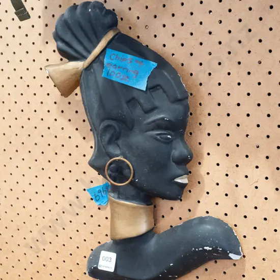 plastic female wall silhouette - chips and loose earring