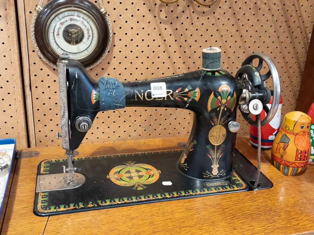 Singer treadle sewing machine - original belts, good condition for age Image 1++