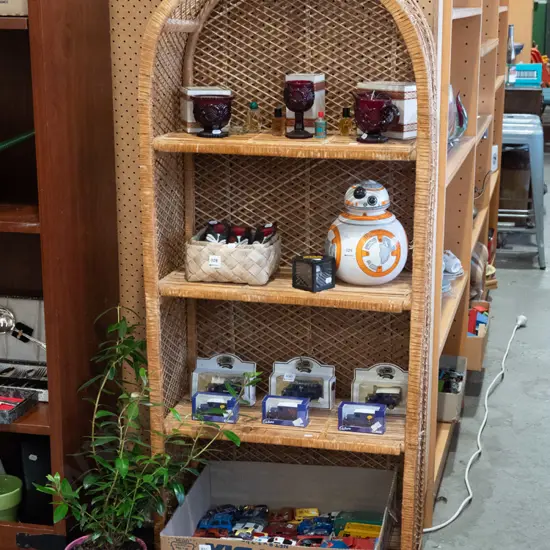 bamboo and cane shelves H-350 W-590 D-280