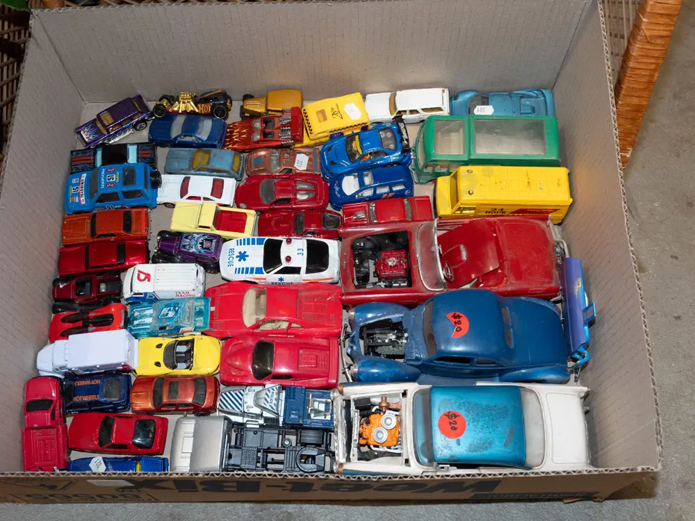 box of toy vehicles Image 1++