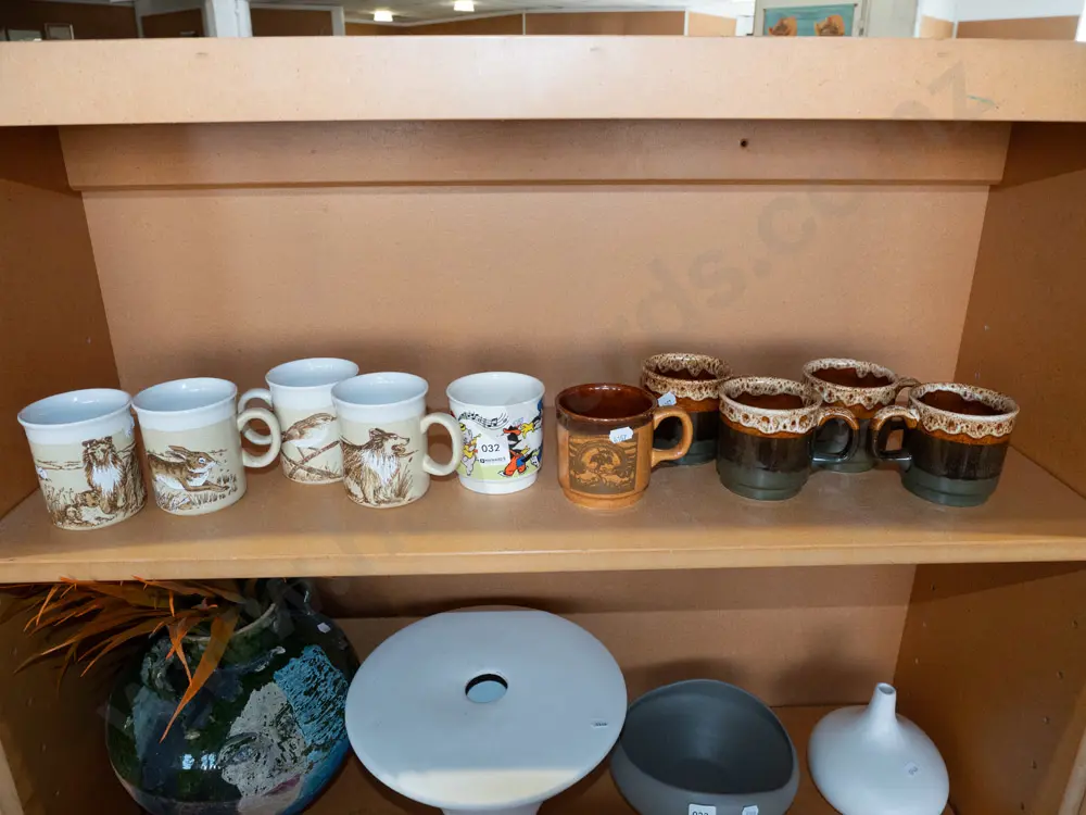 shelf of coffee cups Image 1++