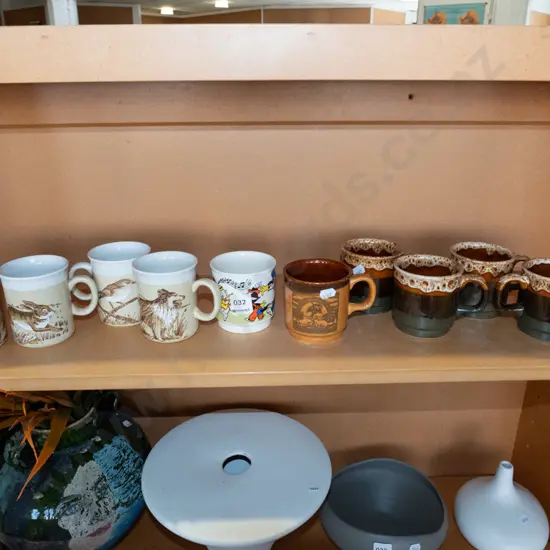 shelf of coffee cups