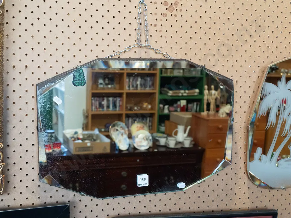 bevelled edge wall mirror - some tarnishing Image 1++