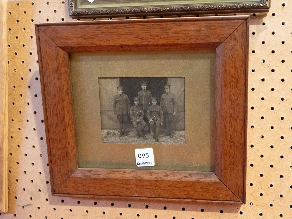 oak framed photo - WWI soldiers Image 1++