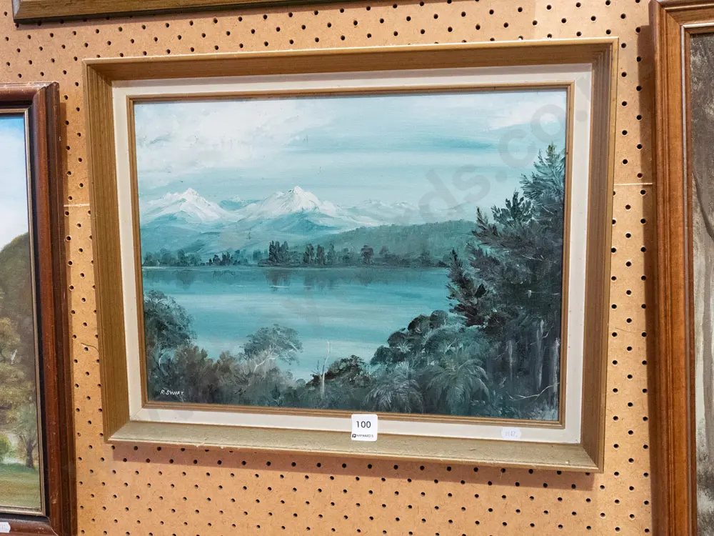 framed oil - lake and mountain Image 1++