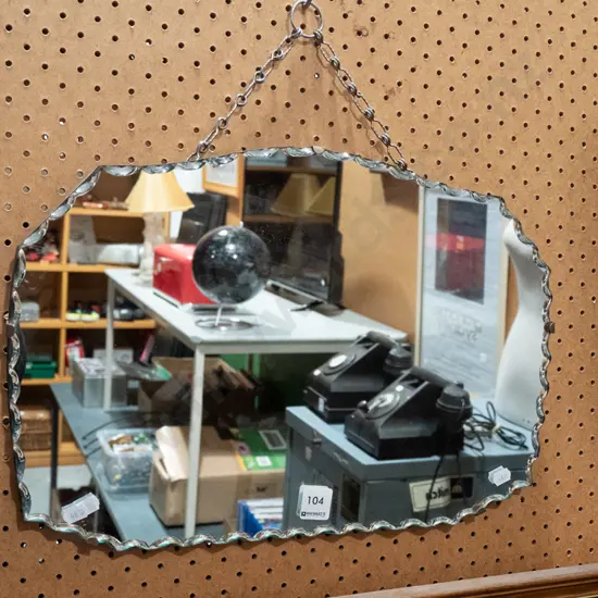 scalloped edge wall mirror