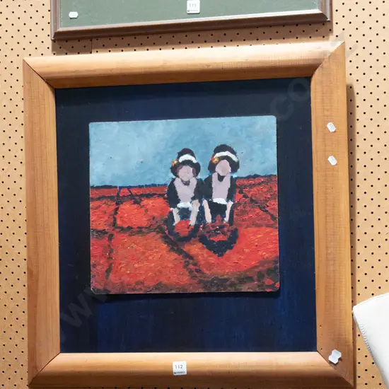 framed Justin Morshuis? oil on board - 2 women