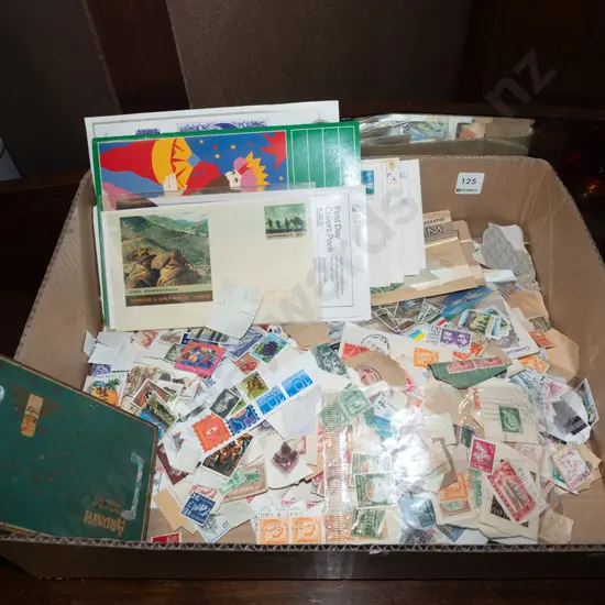 box; stamps, first day covers